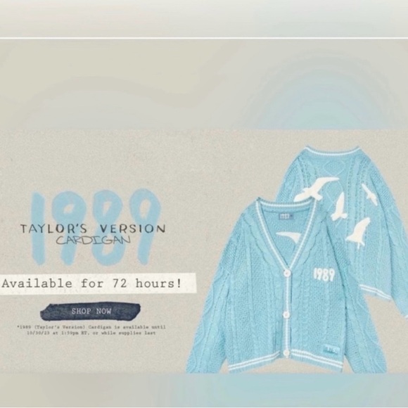 Official Taylor Swift 1989 (Taylor’s Version) Cardigan, Brand New in Bag. - Picture 7 of 7